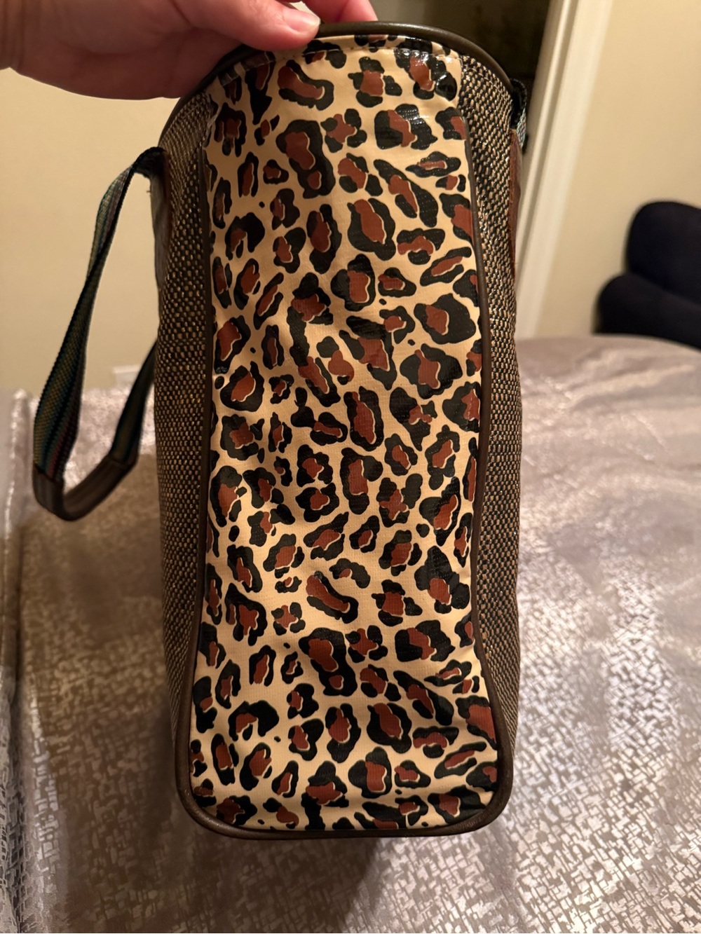 Consuela Leopard-Print Tote with Brown and Black Accents